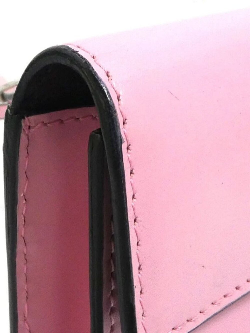 Auth PRADA Pochette Pink Leather/Silvertone - e61826a - Picture 6 of 14
